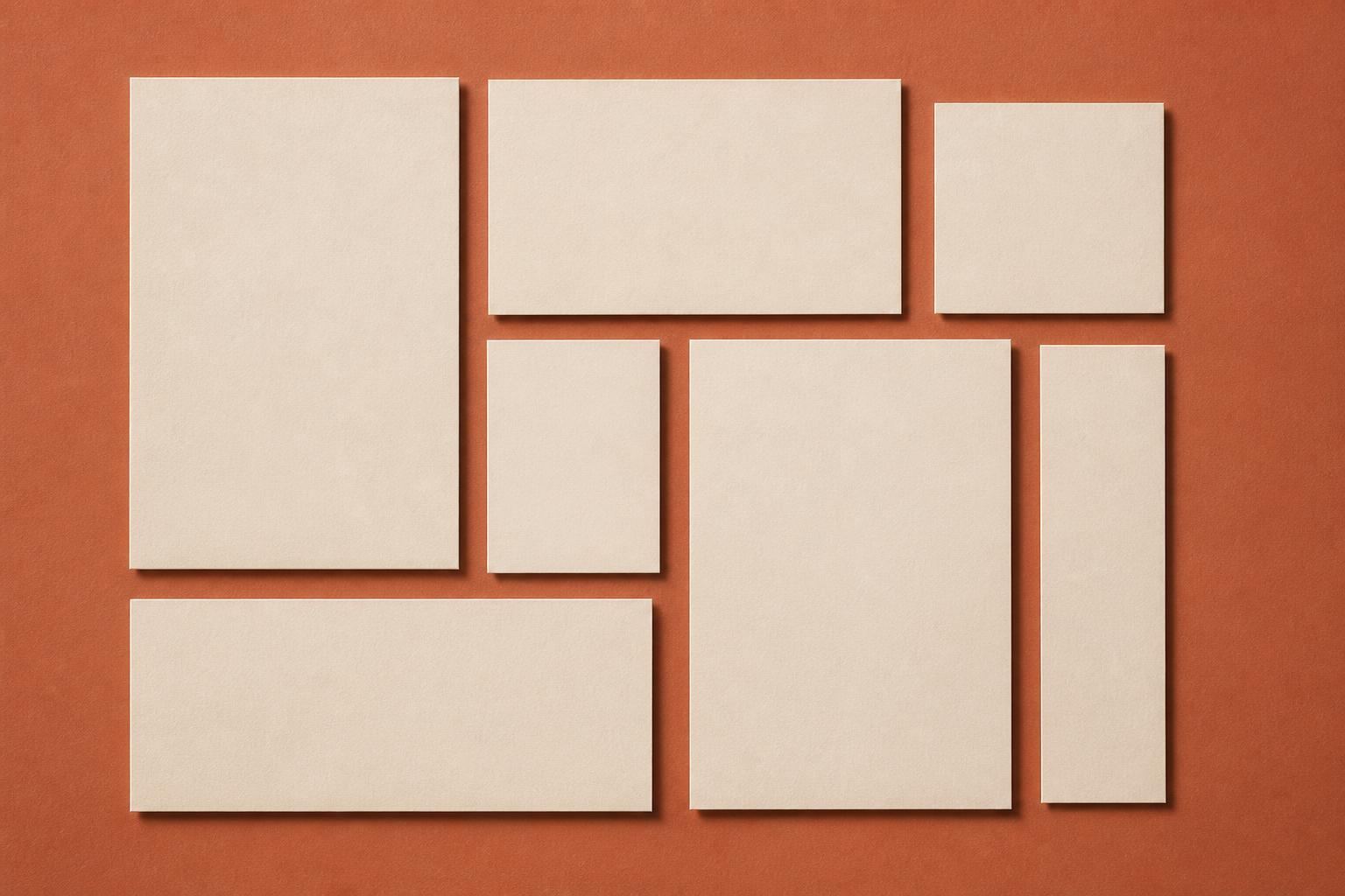 Blocs de texte d'une maquette de site web disposés en grille